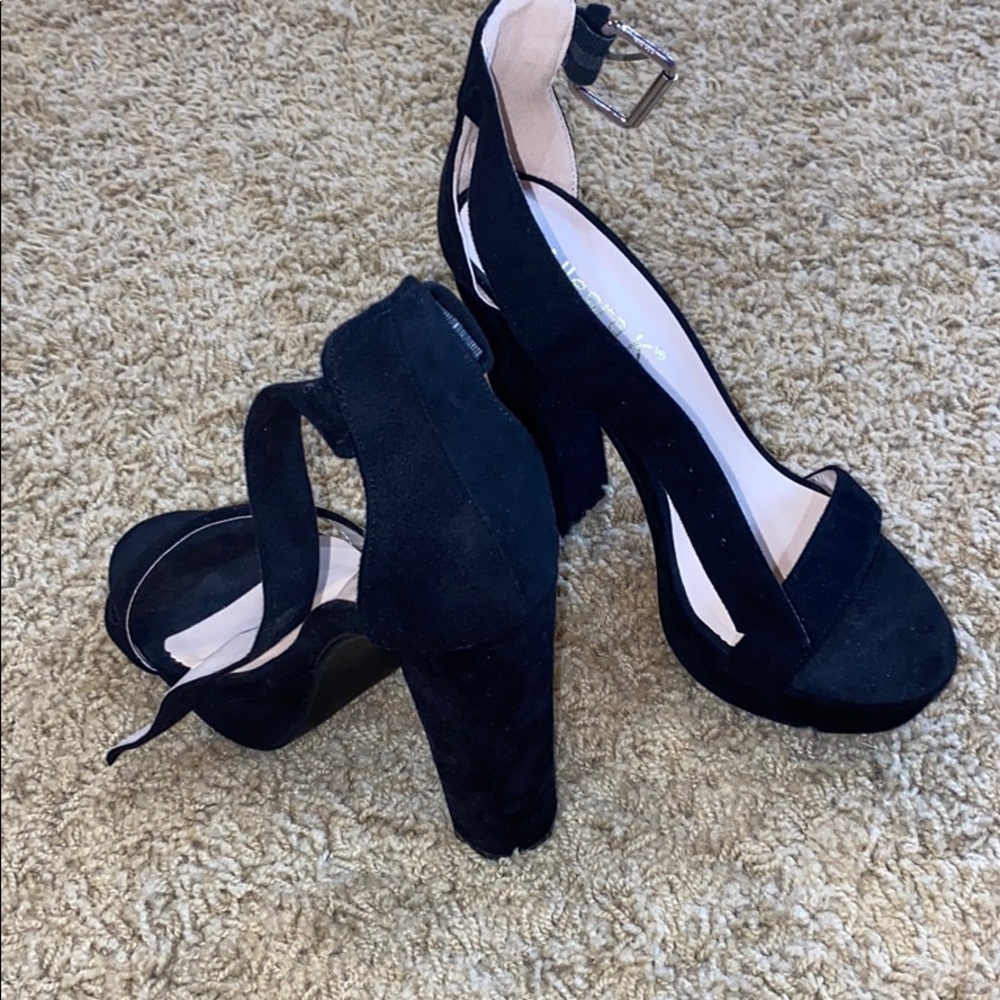 black stiletto heels